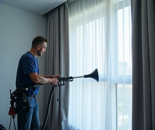Professional commercial curtain cleaning process equipment Matty Curtain Cleaning seville-vic