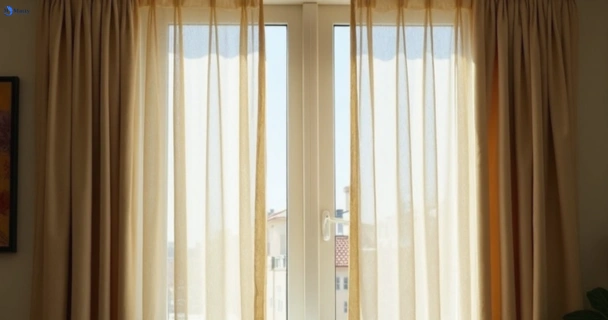 Dusty and dull curtains in seville-vic before steam cleaning